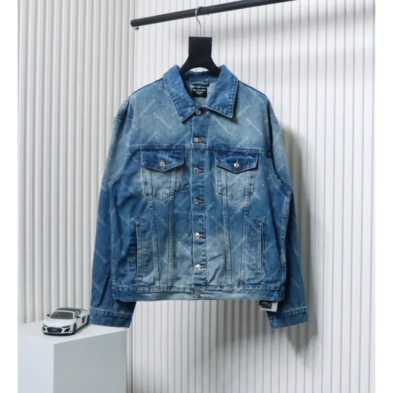 Balenciaga Laser Printed Denim Jacket