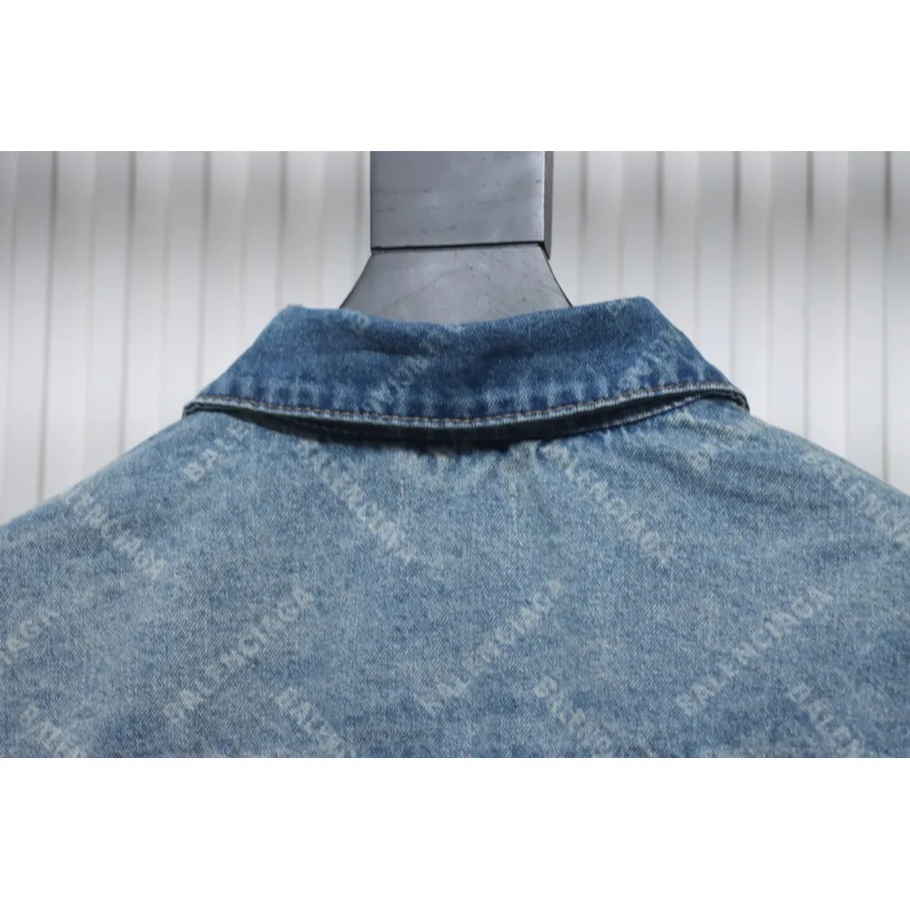 Balenciaga Laser Printed Denim Jacket