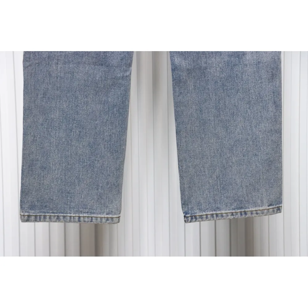 Balenciaga Lettering Printed Jeans Blue
