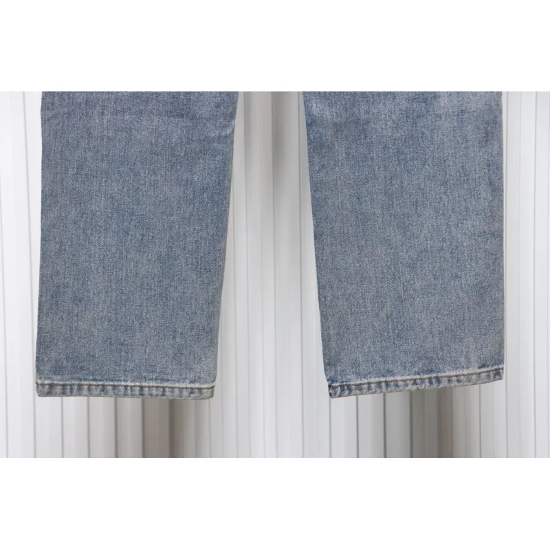 Balenciaga Lettering Printed Jeans Blue