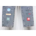 Balenciaga Lettering Printed Jeans Blue