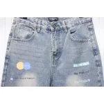 Balenciaga Lettering Printed Jeans Blue