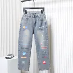 Balenciaga Lettering Printed Jeans Blue