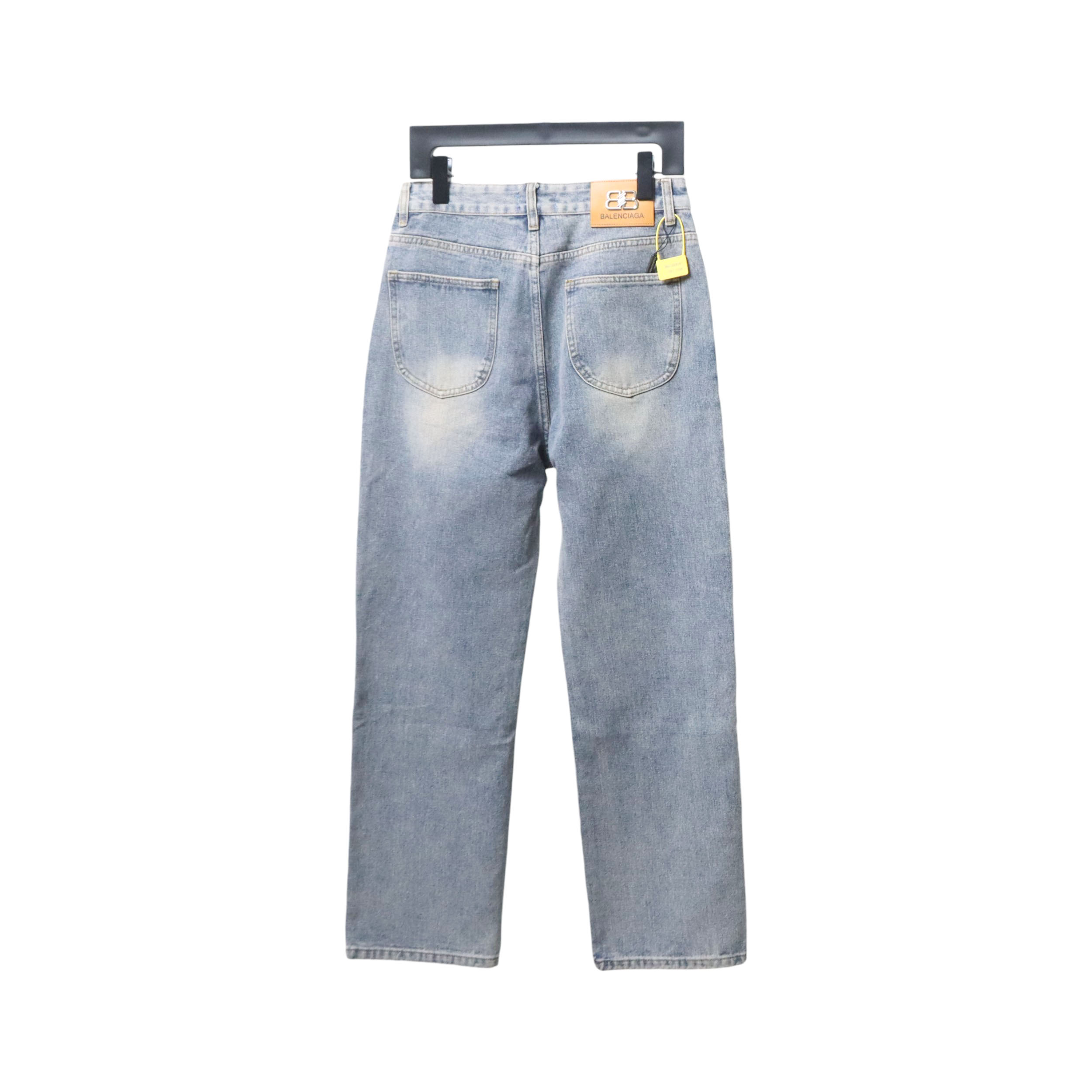 Balenciaga Lettering Printed Jeans Blue