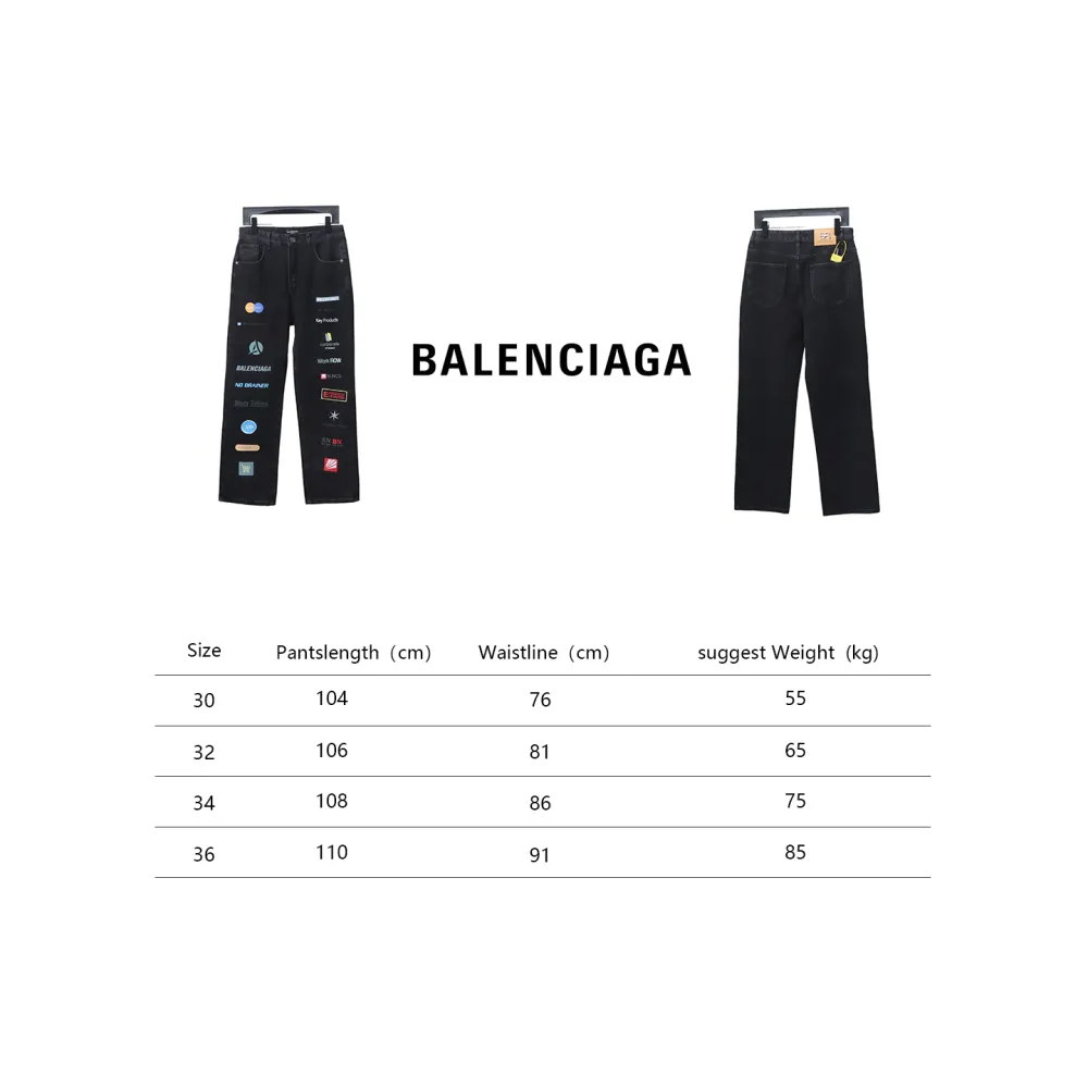 Balenciaga Lettering Printed Jeans Black