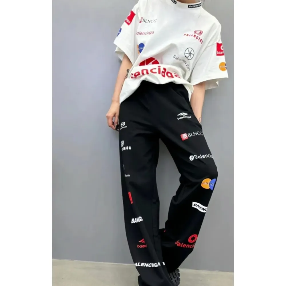 Balenciaga Lettering Printed Jeans Black