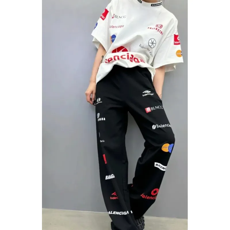 Balenciaga Lettering Printed Jeans Black
