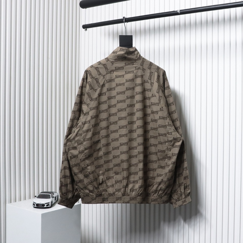 Balenciaga Logo Stand Collar Trench Coat