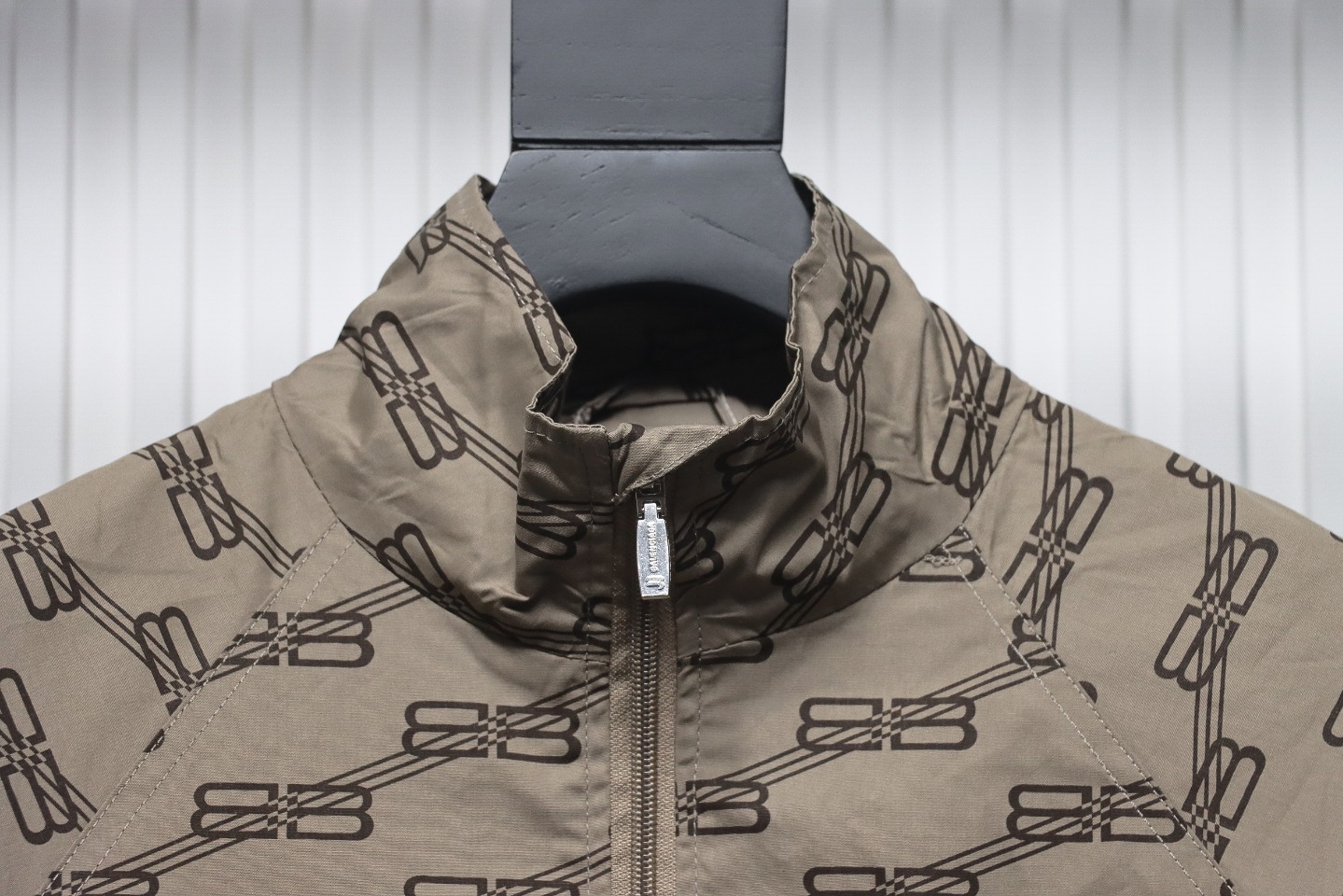 Balenciaga Logo Stand Collar Trench Coat