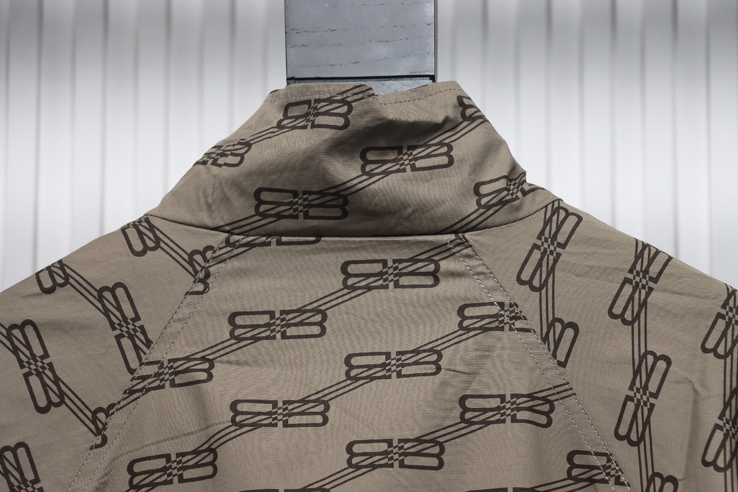 Balenciaga Logo Stand Collar Trench Coat