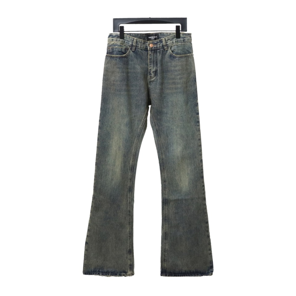 Balenciaga LOOK BOOK Blue Washed Orange Flared Jeans