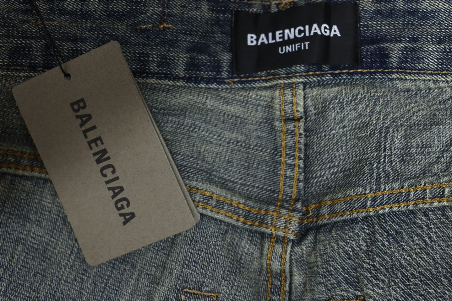 Balenciaga LOOK BOOK Blue Washed Orange Flared Jeans