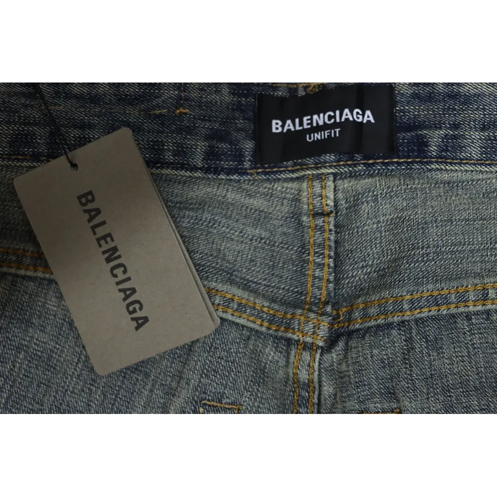 Balenciaga LOOK BOOK Blue Washed Orange Flared Jeans