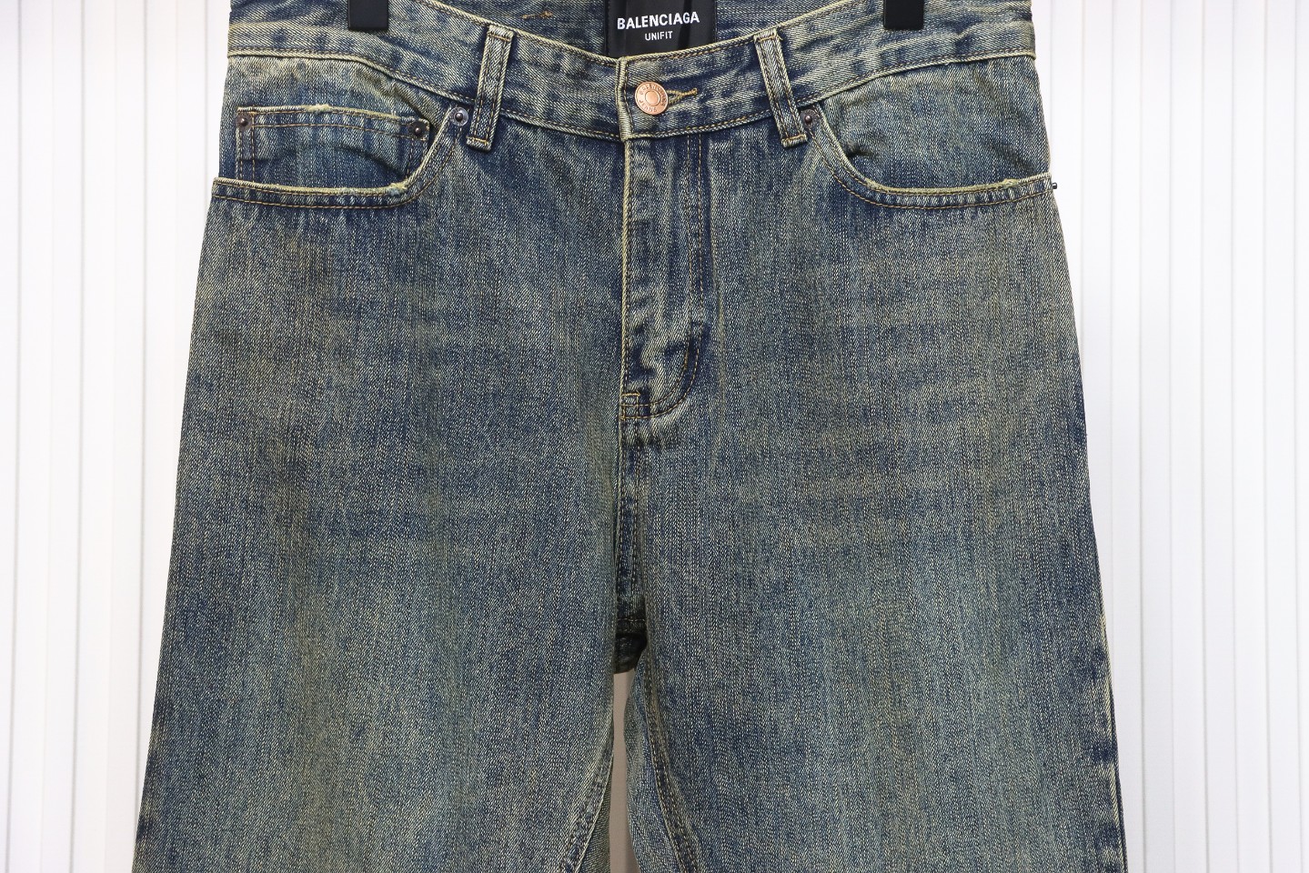 Balenciaga LOOK BOOK Blue Washed Orange Flared Jeans