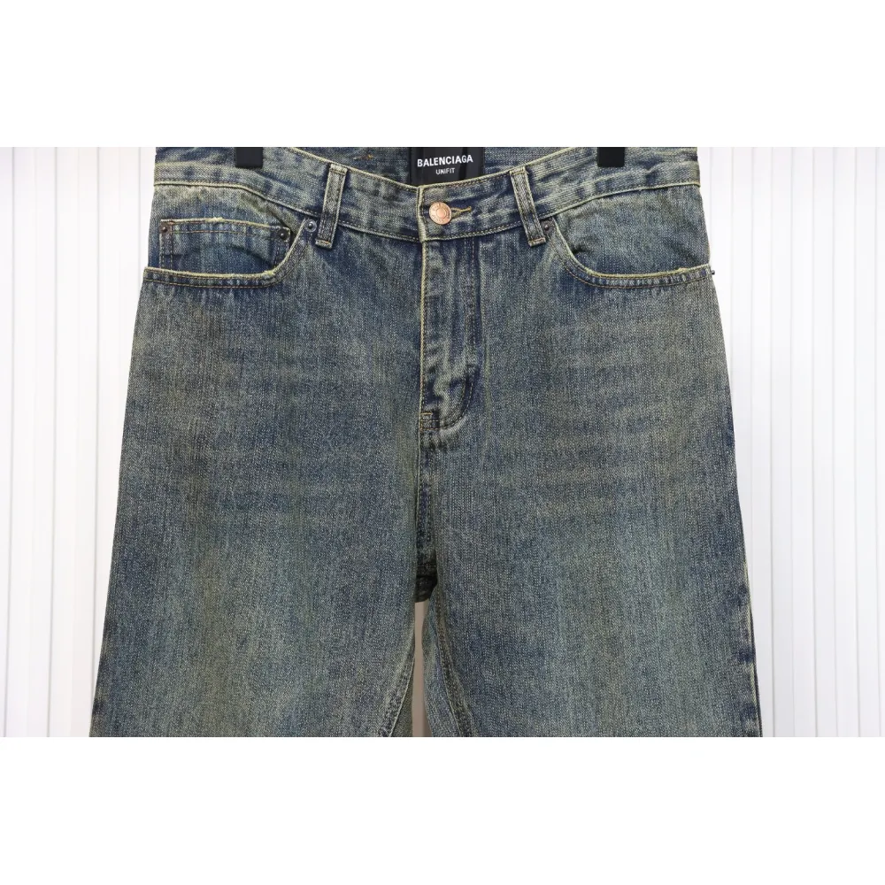 Balenciaga LOOK BOOK Blue Washed Orange Flared Jeans