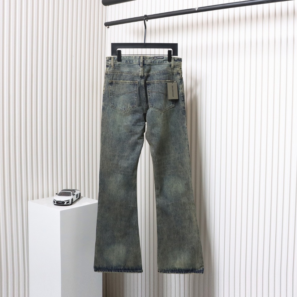 Balenciaga LOOK BOOK Blue Washed Orange Flared Jeans