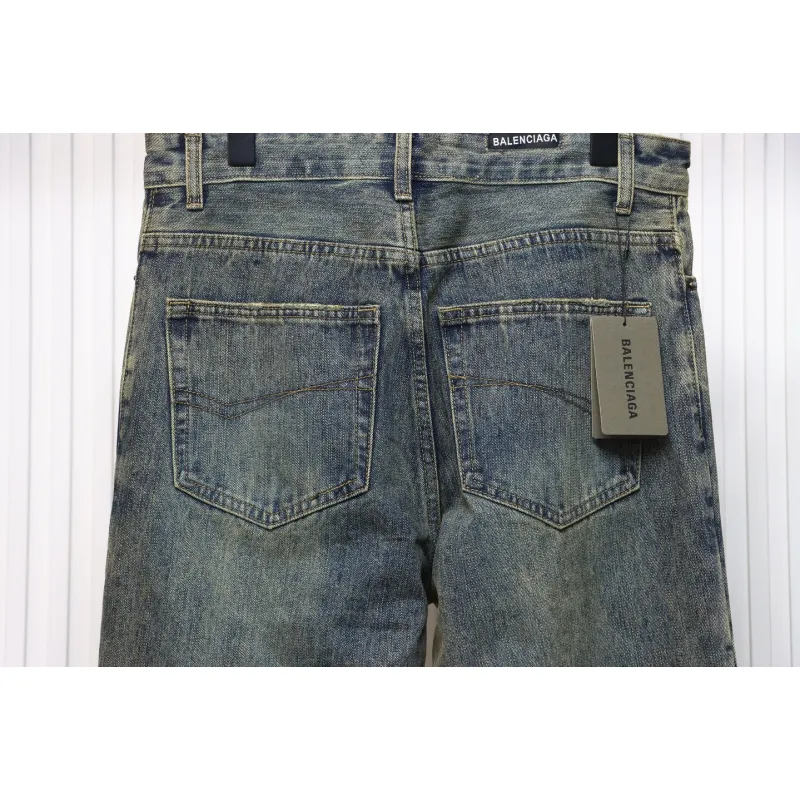 Balenciaga LOOK BOOK Blue Washed Orange Flared Jeans