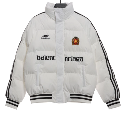 Balenciaga Manchester United Three Stripes Down Jacket White 01