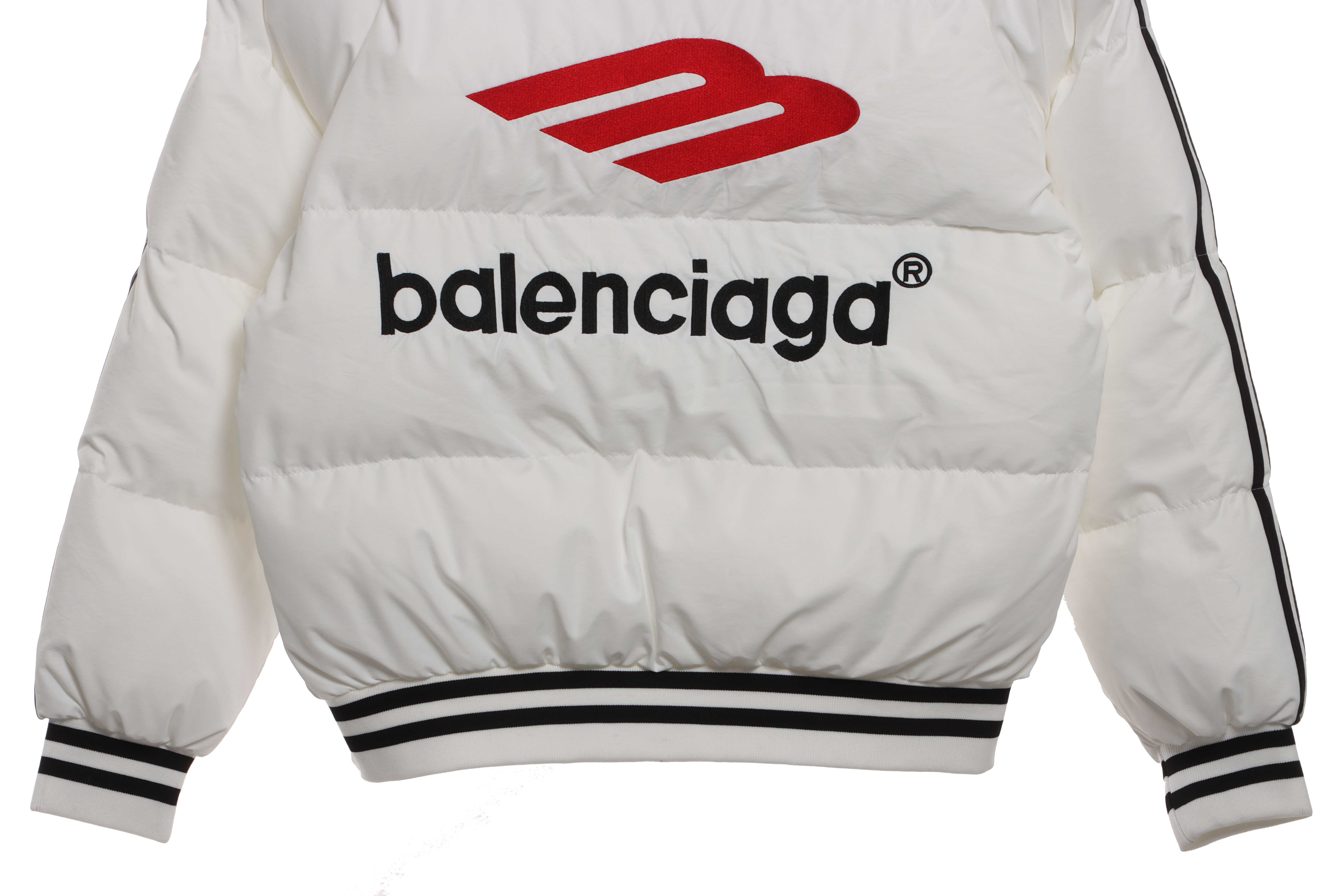 Balenciaga Manchester United Three Stripes Down Jacket White