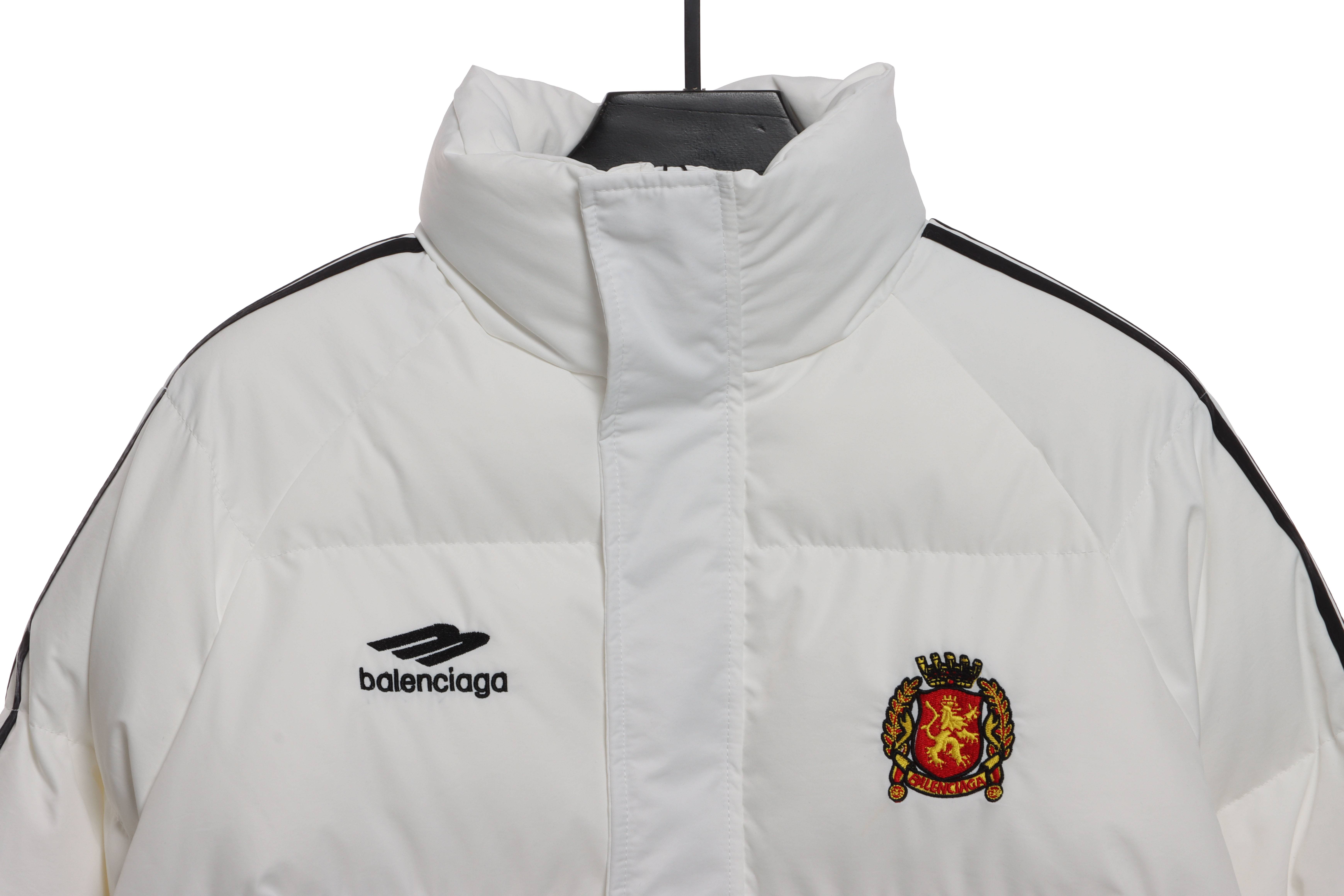 Balenciaga Manchester United Three Stripes Down Jacket White