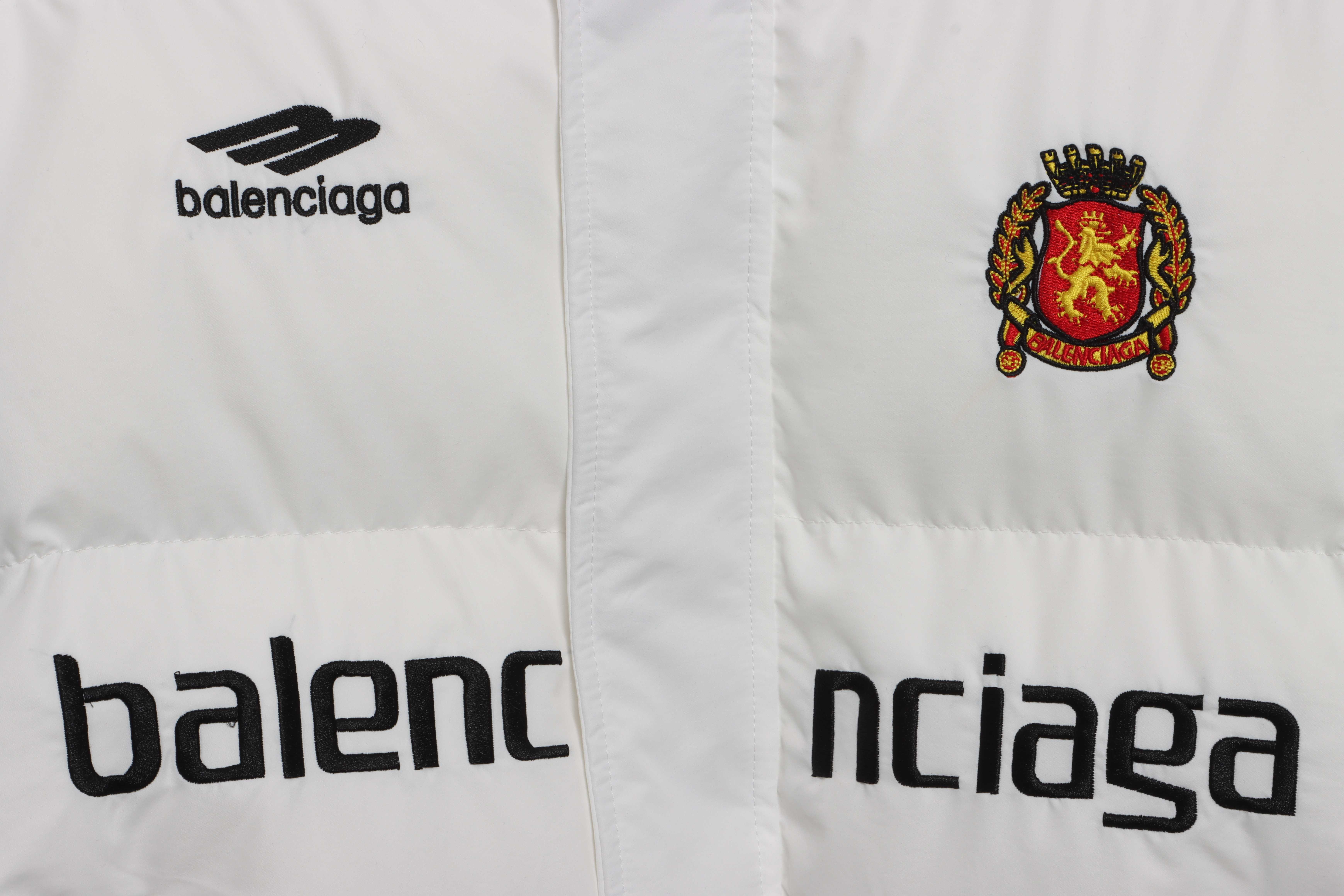 Balenciaga Manchester United Three Stripes Down Jacket White