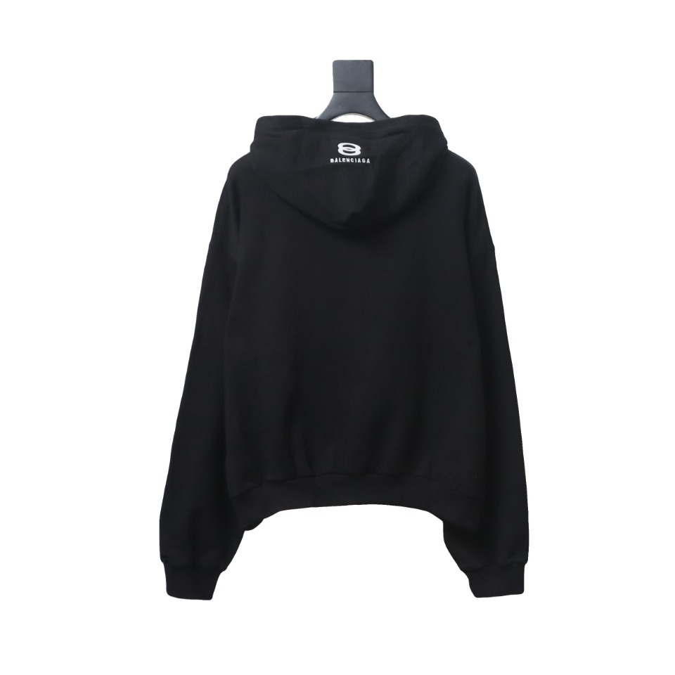 Balenciaga New Simple Hooded Zip-Up Jacket Black