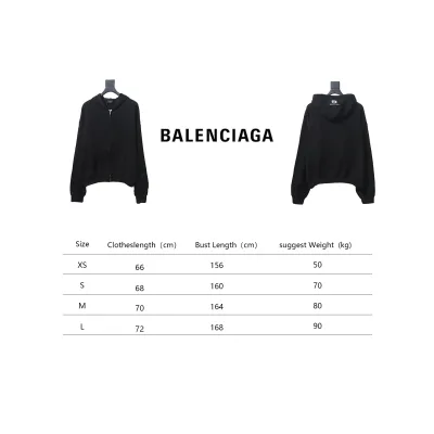 Balenciaga New Simple Hooded Zip-Up Jacket Black 02
