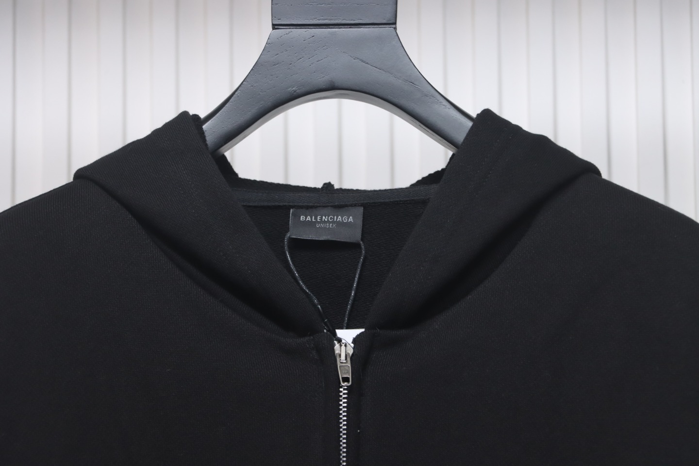 Balenciaga New Simple Hooded Zip-Up Jacket Black