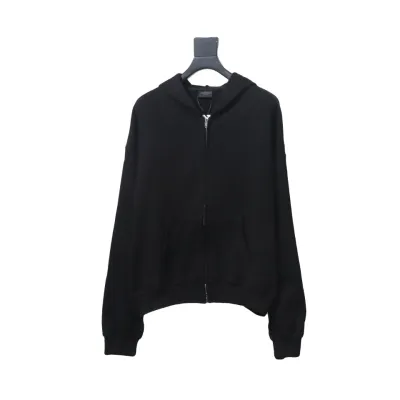 Balenciaga New Simple Hooded Zip-Up Jacket Black 01