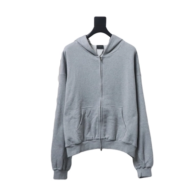 Balenciaga New Simple Hooded Zip-Up Jacket Grey 01