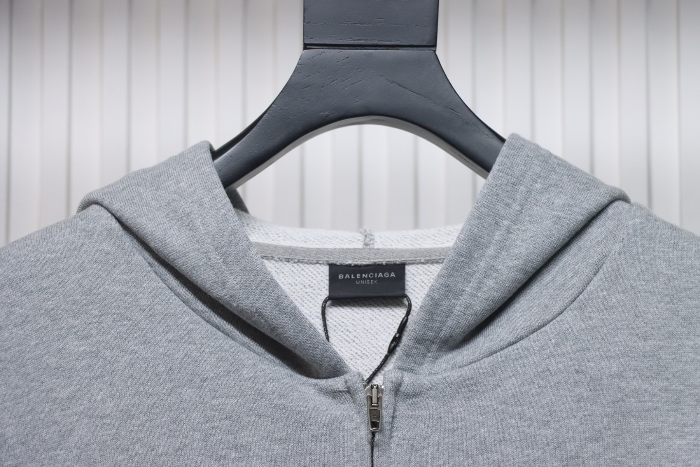 Balenciaga New Simple Hooded Zip-Up Jacket Grey