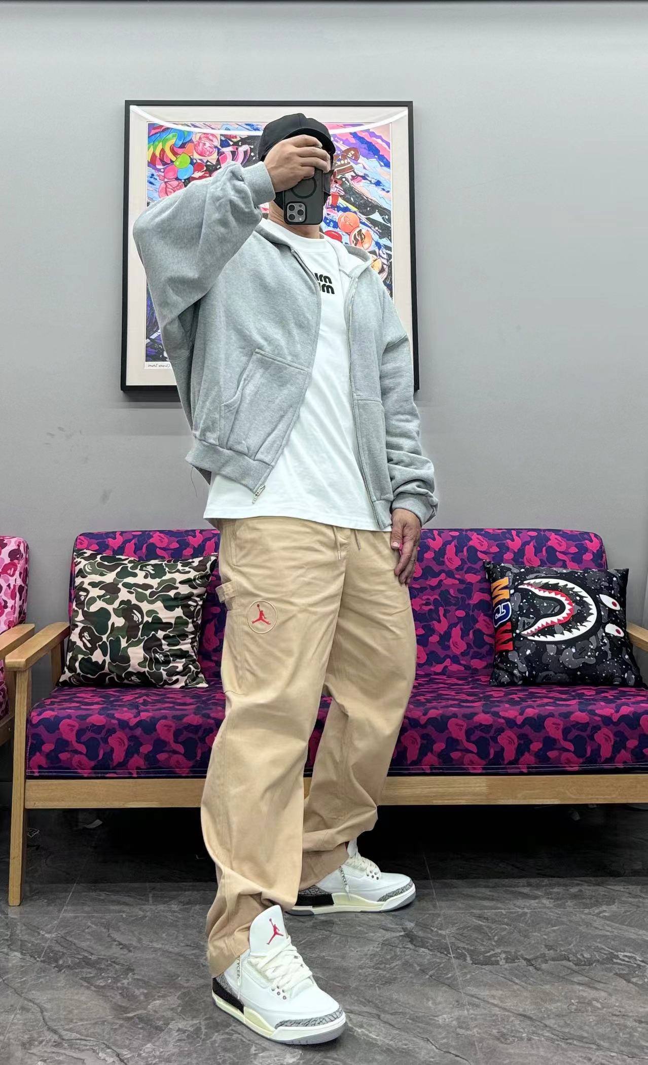 Balenciaga New Simple Hooded Zip-Up Jacket Grey