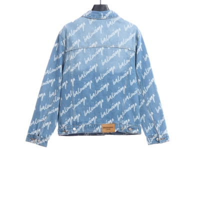 Balenciaga Painted Barrage Washed Denim Jacket 02