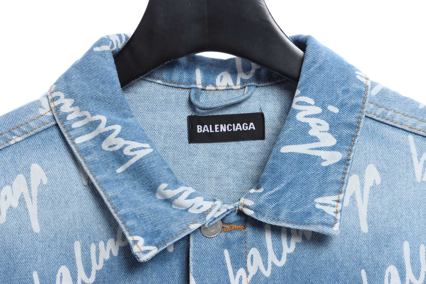 Balenciaga Painted Barrage Washed Denim Jacket