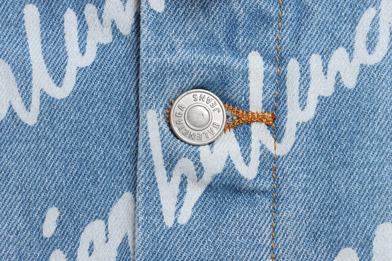 Balenciaga Painted Barrage Washed Denim Jacket