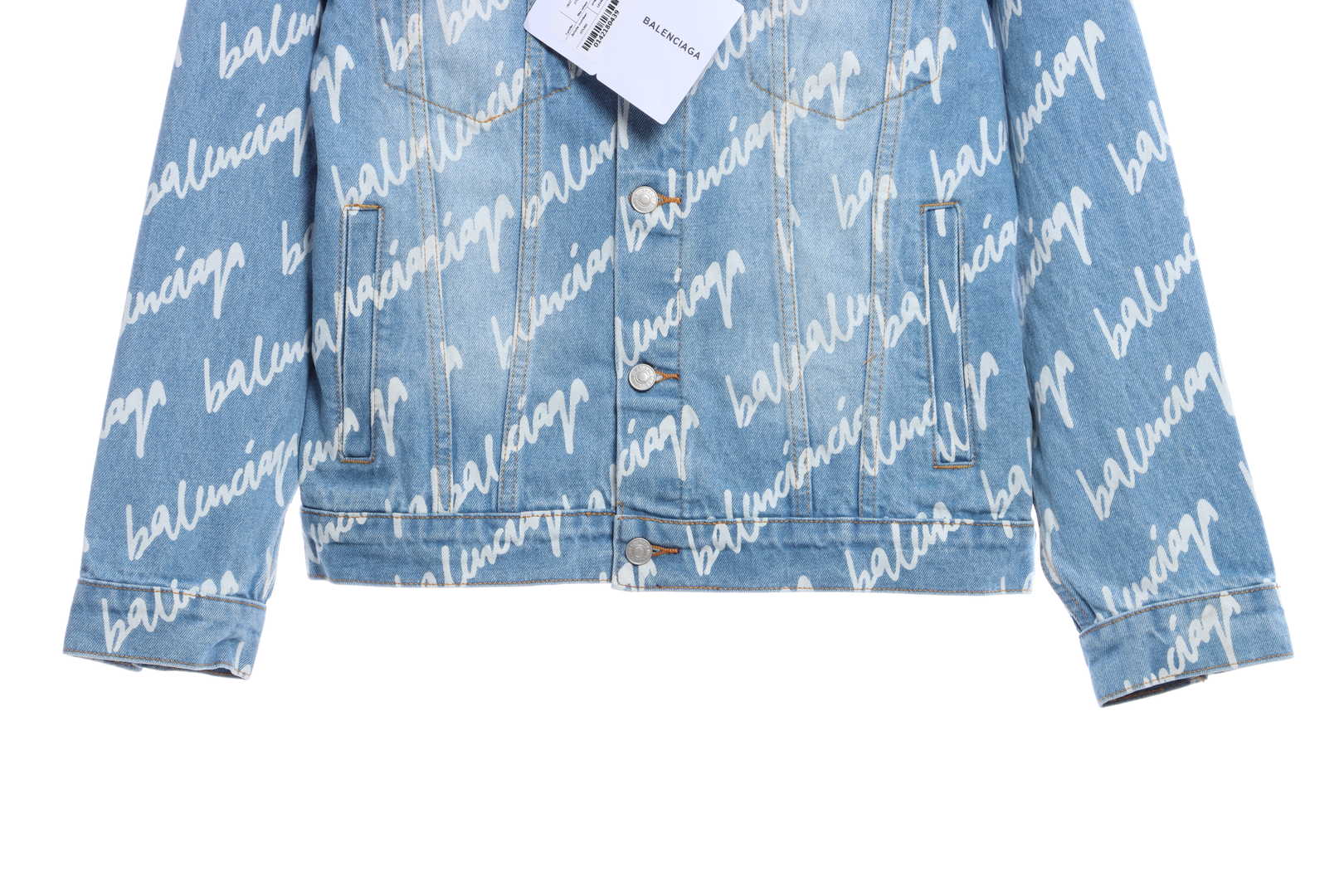 Balenciaga Painted Barrage Washed Denim Jacket