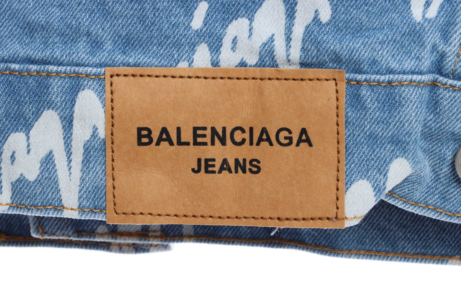 Balenciaga Painted Barrage Washed Denim Jacket