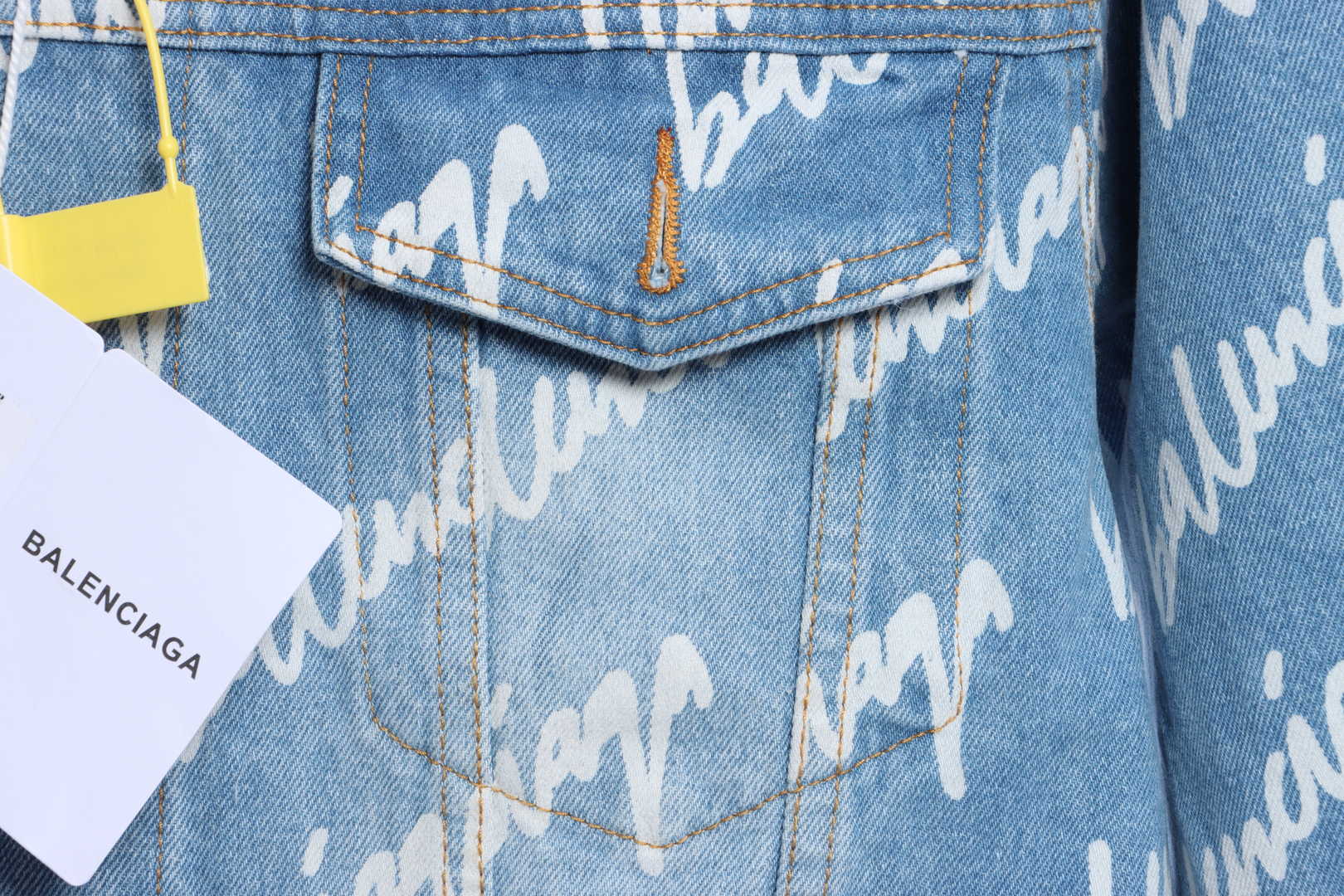 Balenciaga Painted Barrage Washed Denim Jacket