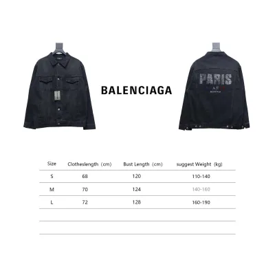 Balenciaga Paris Colored Diamond Letter Hot Diamond Couple Denim Jacket 02