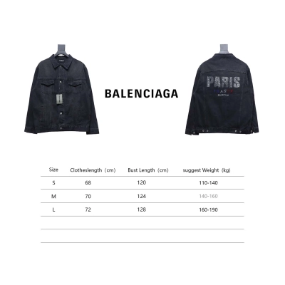 Balenciaga Paris Colored Diamond Letter Hot Diamond Couple Denim Jacket 02