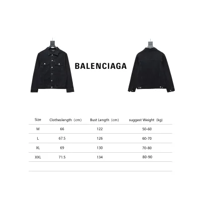 Balenciaga Retro Distressed Starry-Eyed Washed Denim Jacket Black 02