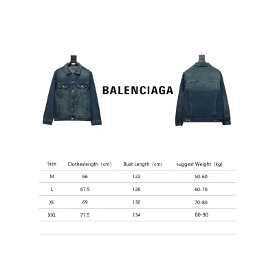 Balenciaga Retro Distressed Starry-Eyed Washed Denim Jacket Blue 02
