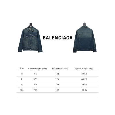 Balenciaga Retro Distressed Starry-Eyed Washed Denim Jacket Blue 02