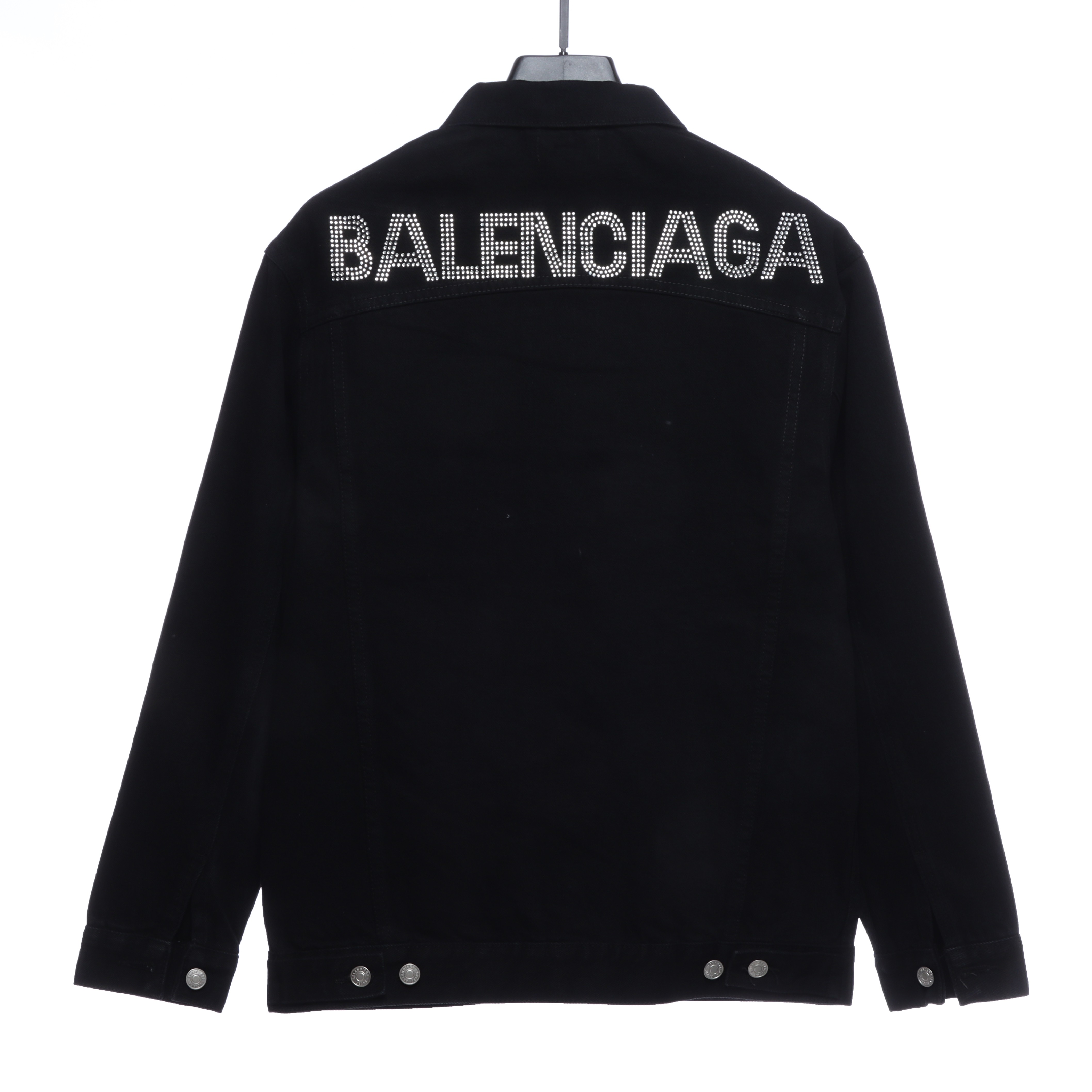 Balenciaga Rhinestone Letters On The Back Denim Long-Sleeved Jacket