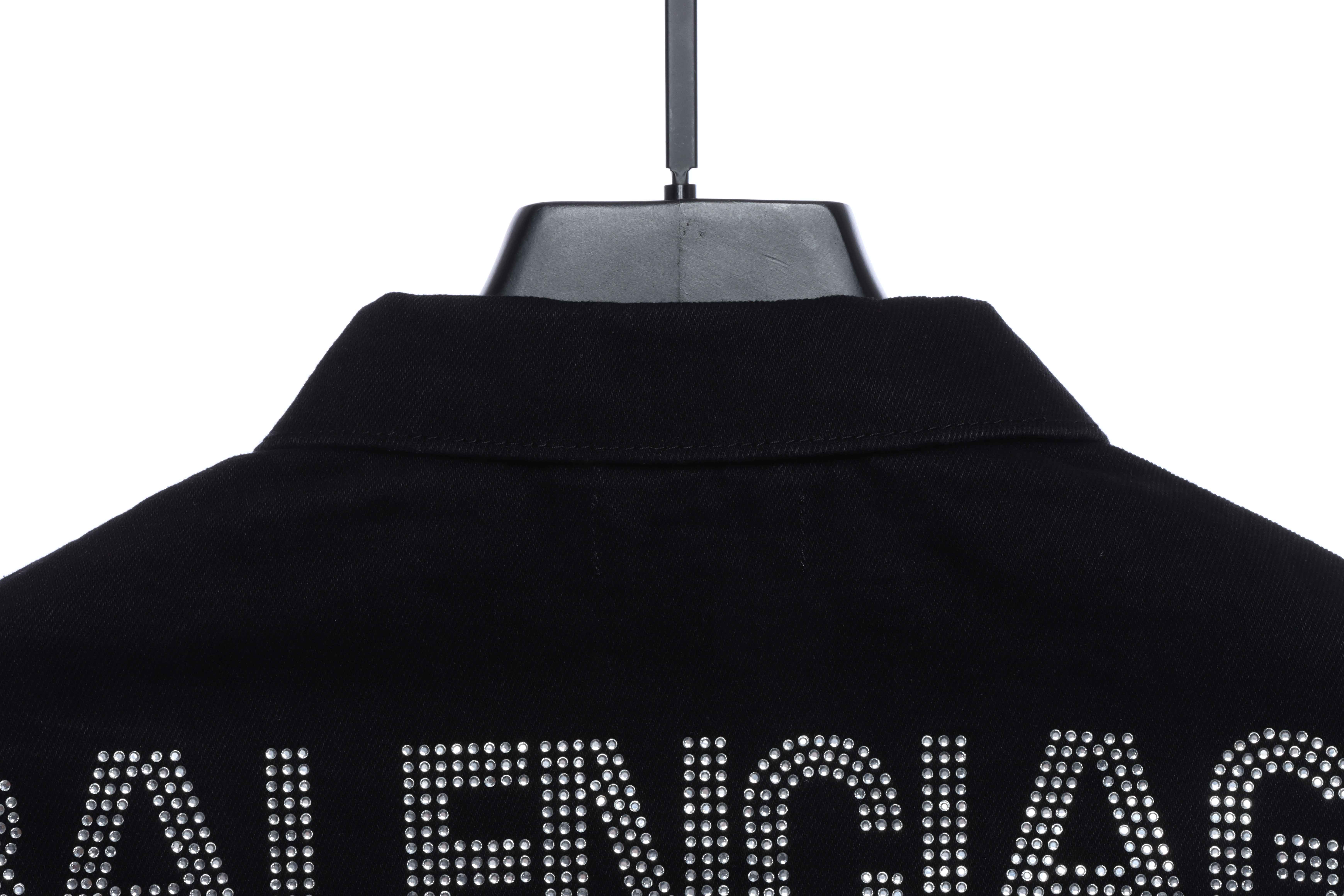 Balenciaga Rhinestone Letters On The Back Denim Long-Sleeved Jacket