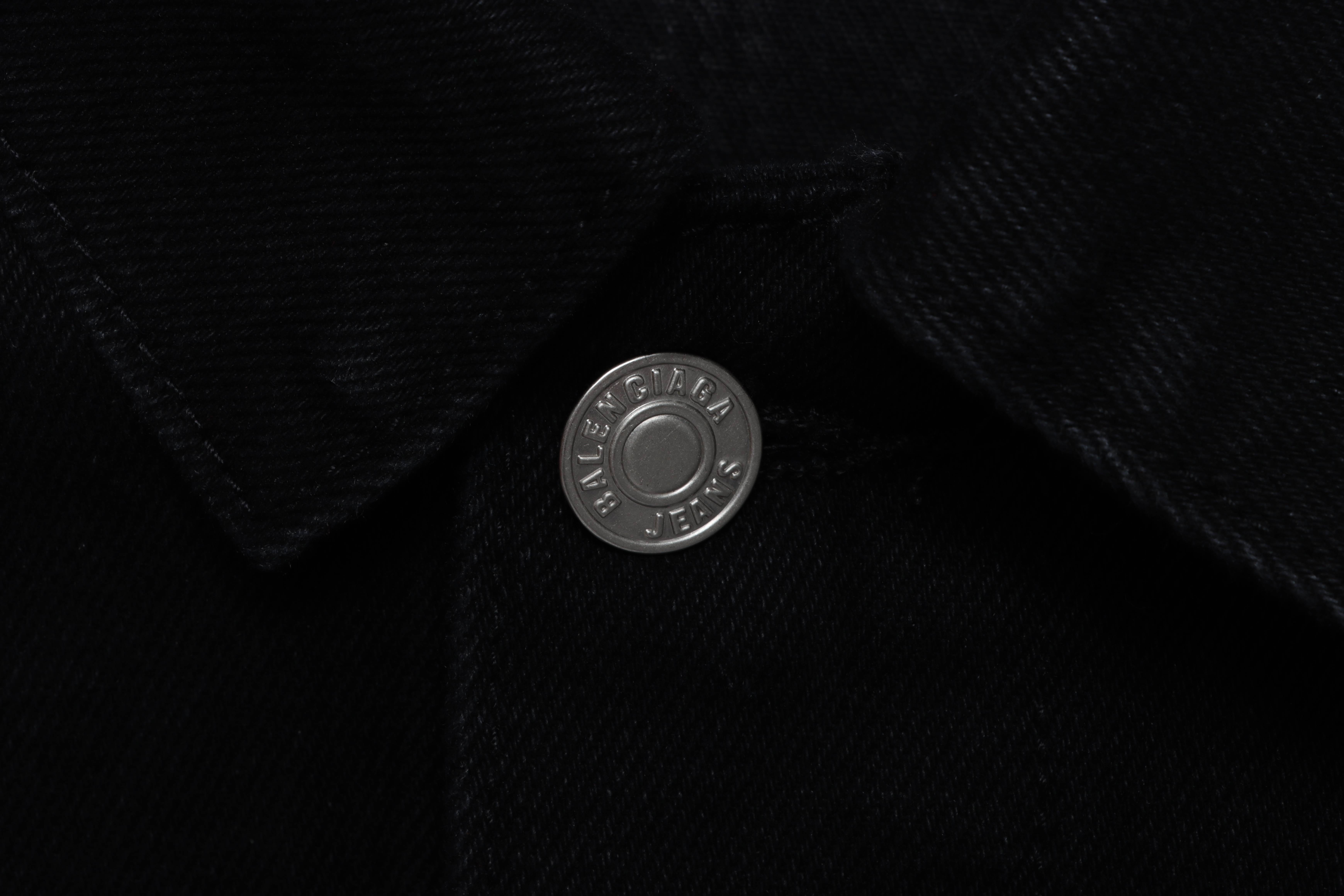 Balenciaga Rhinestone Letters On The Back Denim Long-Sleeved Jacket