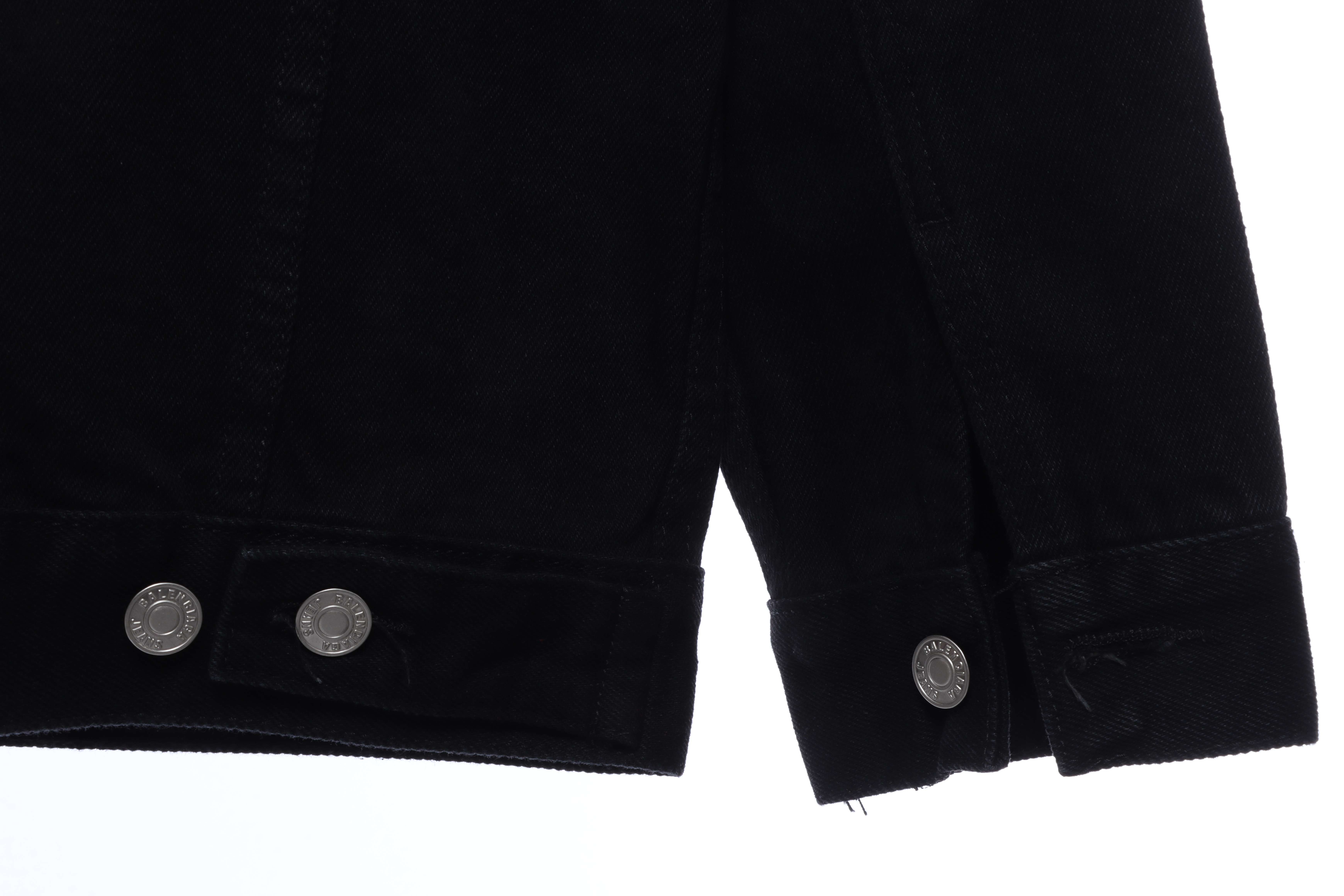 Balenciaga Rhinestone Letters On The Back Denim Long-Sleeved Jacket