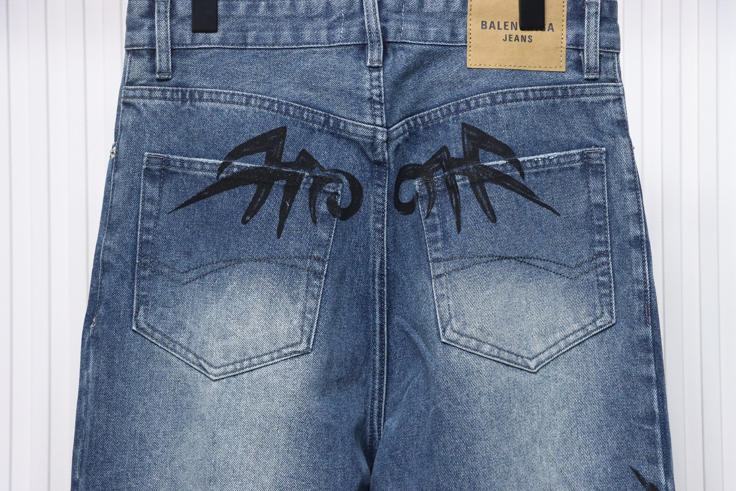 Balenciaga Shaped Print Denim Trousers