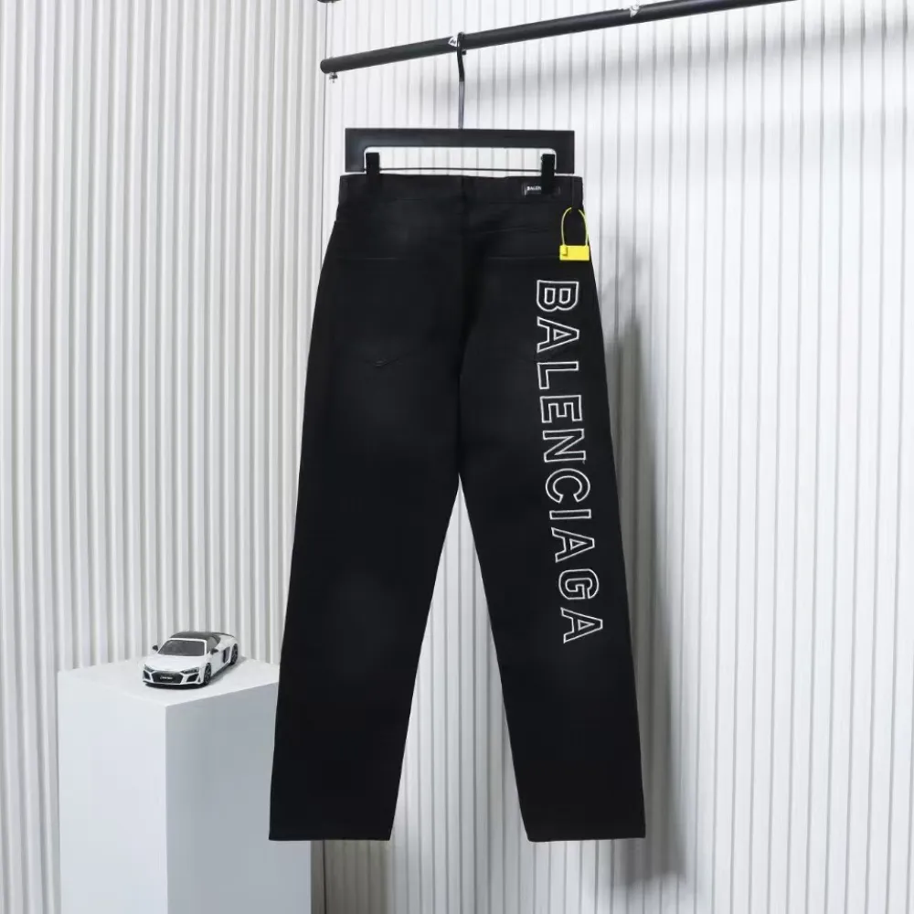 Balenciaga Single Breasted Jeans With Logo Embroidery On The Side