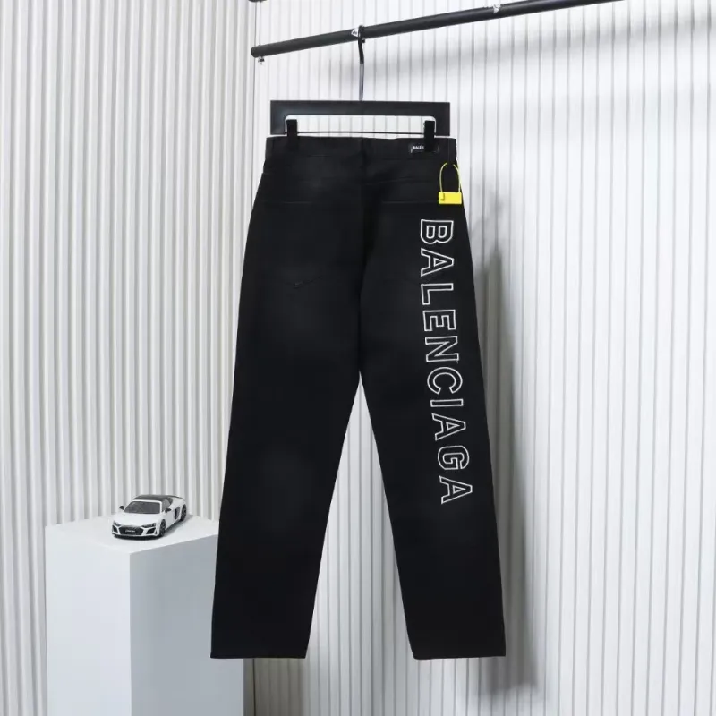 Balenciaga Single Breasted Jeans With Logo Embroidery On The Side